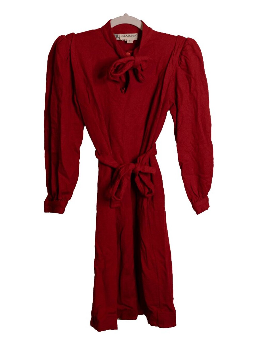 Vintage 80s 90s Tanner Dark Red Wool Dress - Need's Love - Vintage Size 8